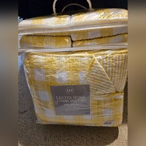 Levtex Home Yellow and White Quilt Set